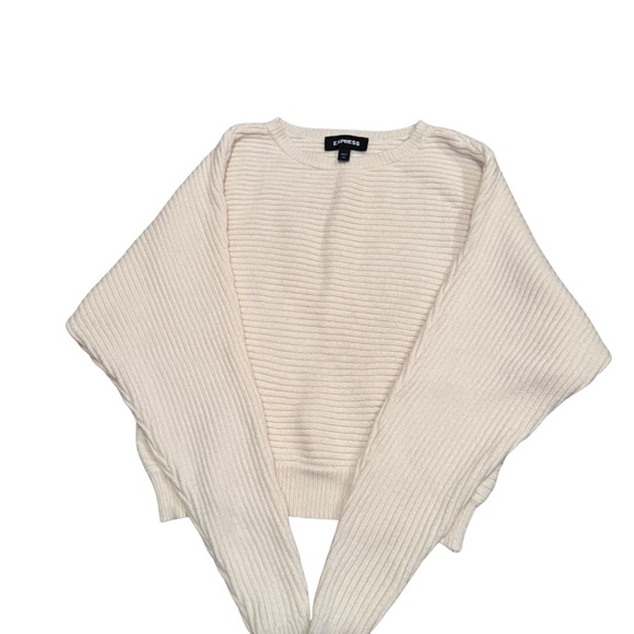 Express Sweaters - Express Cream Ribbed Crew Neck Dolman Sweater XS